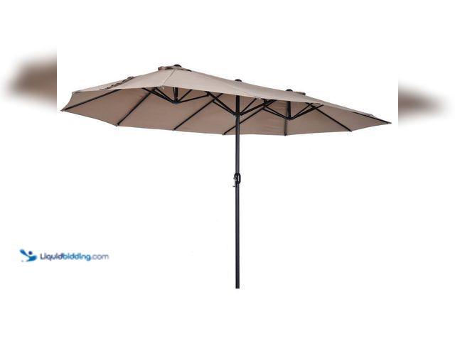 Lot 49-5538635 - Outsunny
15 ft. Steel Rectangular Outdoor Double Sided Market Patio Umbrella with UV Sun Protection...