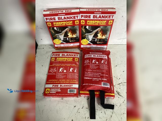 Lot 49-3631337 - Lot of (4) Fire Extinguisher Blankets, 40"x40" Size, Model: 911411, New  Ref#BIN0730
