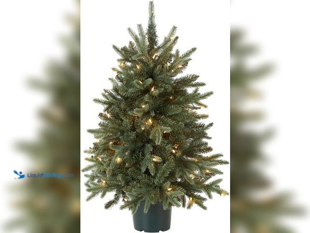 Lot 49-3528902 - National Tree Company Artificial Christmas Tree For Entrances | Includes White Lights and Pot | Ever...
