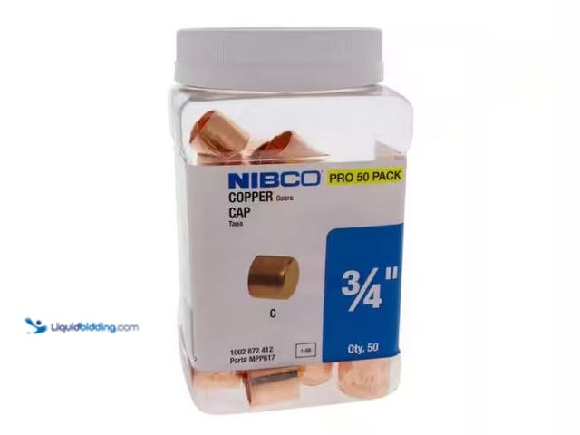 Lot 49-1565955 - NIBCO 3/4 in. x 3/4 in. Copper Tube Cap Fitting Pro Pack (50-Pack), Model # MPP617HD34, Unused.  Ref...