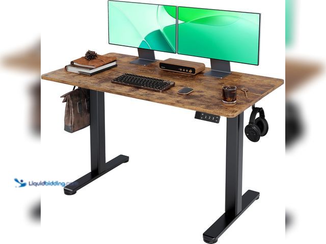 Lot 49-3564645 - Claiks Electric Standing Desk, Adjustable Height Stand up Desk, 24x48 Inches Sit Stand Home Office D...