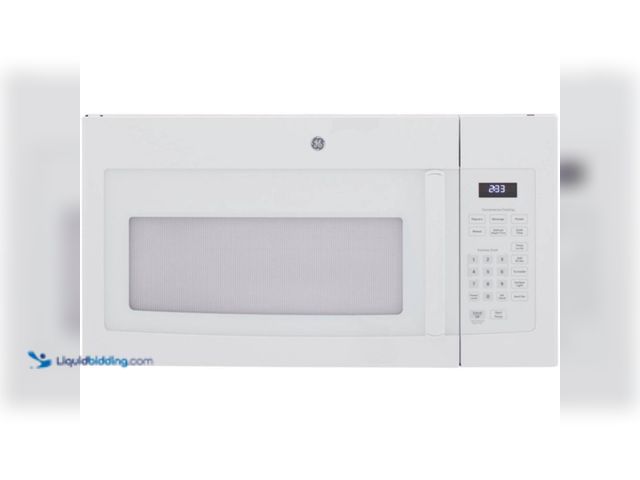 Lot 49-3527344 - GE
1.6 cu. ft. Over-the-Range Microwave in White (dusty from storage) (attachments included) (teste...