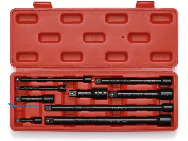 Lot 49-1831413 - New 9pcs Impact Driver Extension Bar Set, 1/4", 3/8" And 1/2" Drive Socket Extension, Premium Chrome...