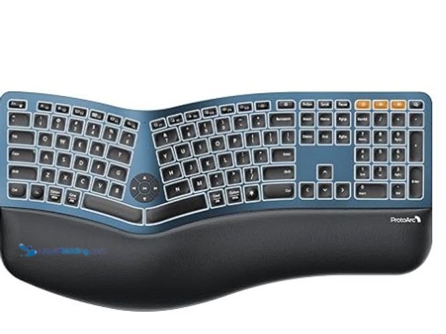 Lot 49-3472685 - ProtoArc Backlit Bluetooth Ergonomic Keyboard, EK01 Plus Full Size Wireless Split Keyboard with Dual...