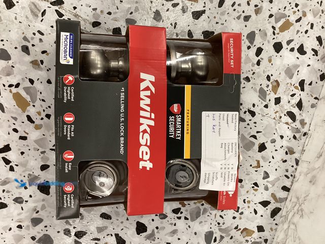 Lot 49-5414481 - kwikset Juno Satin Nickel Exterior Entry Door Knob and Double Cylinder Deadbolt Combo Pack Featuring...