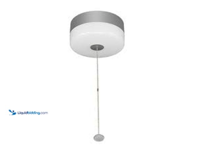 Lot 49-5415422 - Commercial Electric Spin Light 7 in. Pull Chain Satin Nickel Accent LED Flush Mount Ceiling Light 11...