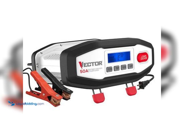 Lot 49-3564825 - VECTOR 50-Amp Car Battery Charger/ Car Battery Maintainer. Model # VECBC50. Used