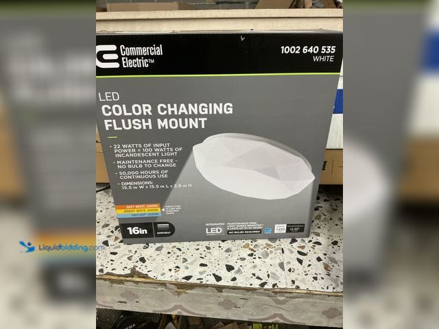 Lot 49-5476315 - Commercial Electric 16in Diamond Shape Entryway LED Flush Mount Ceiling Light Unused