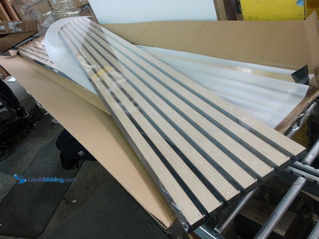Lot 49-1556346 - Wood Acoustic Slat Panels, 2 Pieces 3D Fluted Soundproof Panel for Interior Wall and Ceiling Decor, ...