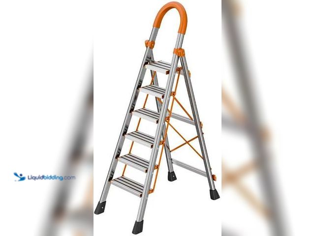 Lot 49-5476275 - NYtoll 6 Step Folding Ladder, Step Stool with Wide Anti-Slip Pedal, Sturdy Steel Ladder, Convenient ...