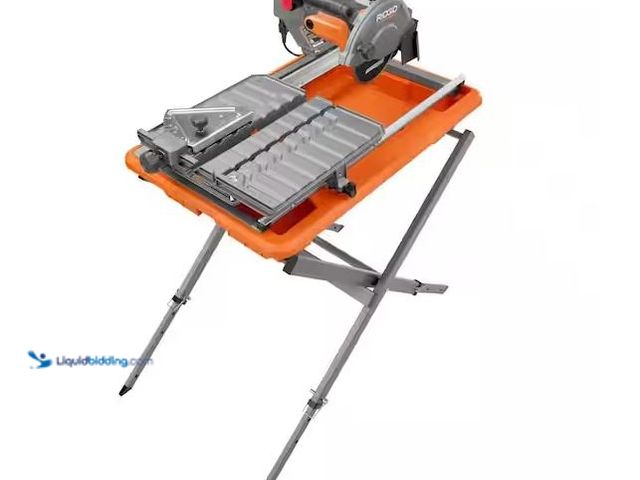 Lot 49-1572021 - RIDGID 9-Amp 7 in. Blade Corded Wet Tile Saw with Stand Model # R4031S, Used, Tested Works, Powers O...