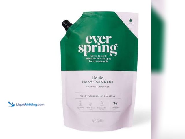 Lot 49-3566800 - Bulk Pack of Liquid Hand Soap Refill - Lavender & Bergamot - Everspring™ 34 fl oz, Unused