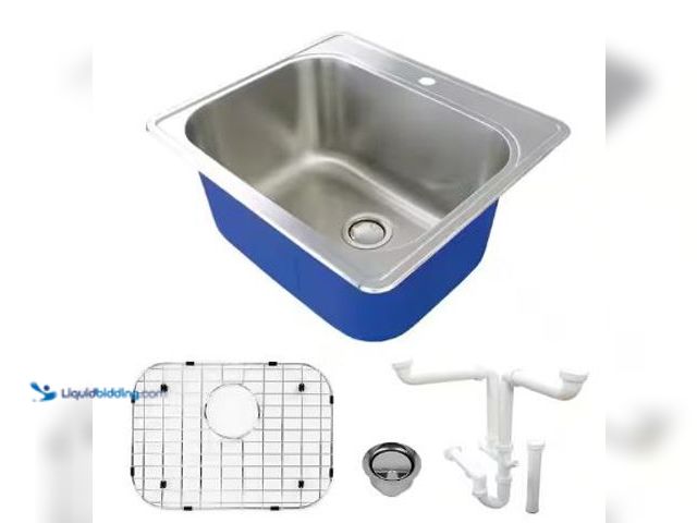 Lot 49-1517065 - Transolid
Meridian 25 in. x 22 in. x 12 in. Stainless Steel Drop-in Laundry/Utility Sink Kit with 1...