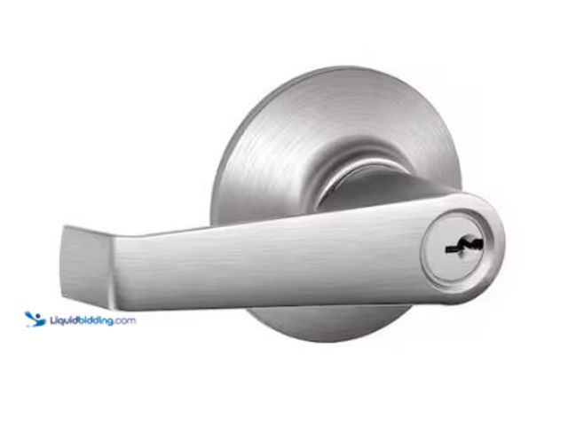 Lot 49-1573120 - Lot of (4) Schlage Elan Satin Chrome Light Commercial Keyed Entry Door handle, Model # F51CS V ELA 6...