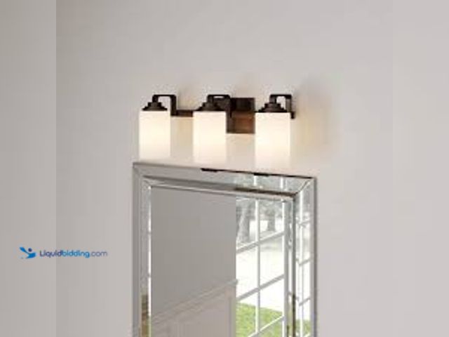 Lot 49-5489002 - Hampton Bay 21 in. 3-Light Oil-Rubbed Bronze Contemporary Bathroom Vanity Light with Frosted Pattern...