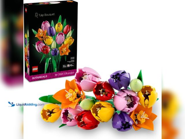 Lot 49-3538914 - LEGO Botanicals Tulip Bouquet Building Set for Adults. Model #B0FMS8TRPD. Unused. Box is damaged.  S...