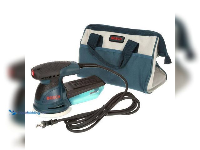 Lot 49-5414107 - Bosch
2.5 Amp 5 in. Corded Variable Speed Random Orbital Sander/Polisher Kit with Carrying Bag, tes...