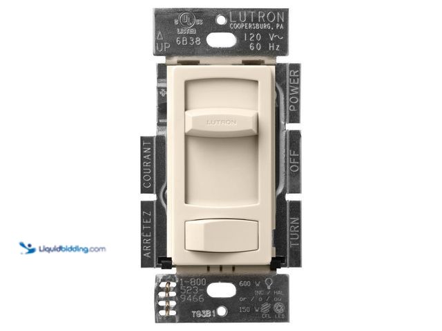 Lot 49-5435710 - Lutron
Skylark Contour LED+ Dimmer Switch for LED Bulbs, 150-Watt/Single-Pole or 3-Way, Light Almon...