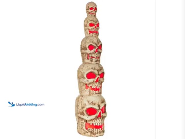Lot 49-1532302 - Home Accents Holiday 8 ft. Giant Sized LED Skull Stack. Unused.  Ref#LBStorage  Ref#HW1009