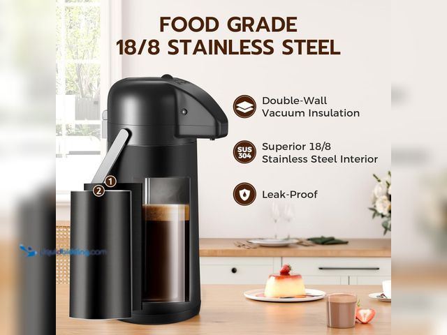 Lot 49-5453226 - Coffee Carafe for Keeping Hot - Airpot Coffee Dispenser with Pump - Large Coffee Thermos for Hot Dri...