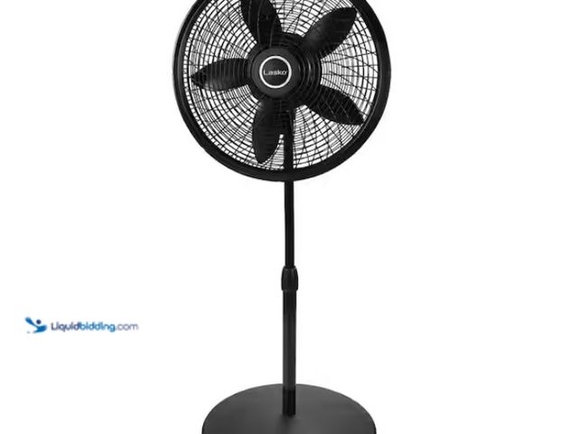 Lot 49-1557362 - Lasko Cyclone 18 in. 3 Speed Oscillating Pedestal Fan for Home in Black with Adjustable Height, Tilt...