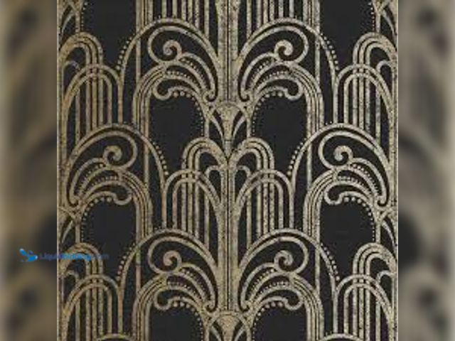 Lot 49-5411795 - Graham & Brown Art Deco Black and Gold Geometric Paste the Wall Wallpaper. Model # 104299. Unused