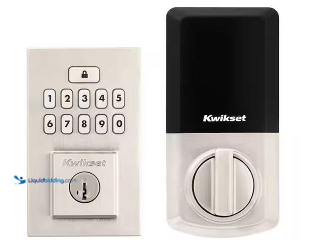 Lot 49-1568734 - Kwikset SmartCode 260 Contemporary Satin Nickel Keypad Single Cylinder Electronic Deadbolt Featuring...