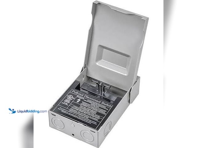 Lot 49-1629129 - Cutler‑hammer Dpf222rt 60‑amp Gray Air Conditioning Disconnect – 120/240 v, Model #DPF222RT, New.  R...