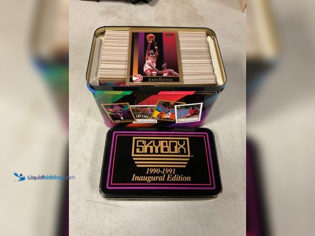 Lot 49-1814844 - COLLECTIBLE 1990-91 SKYBOX BASKETBALL INAUGURAL EDITION CARD TIN INCLUDING MICHAEL JORDAN AND MORE #...