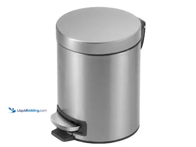 Lot 49-1631241 - StyleWell 1.3 Gal. Stainless Steel Round Step-On Trash Can, Model # STY-SOT-5-1, Unused.  Ref#BIN062...