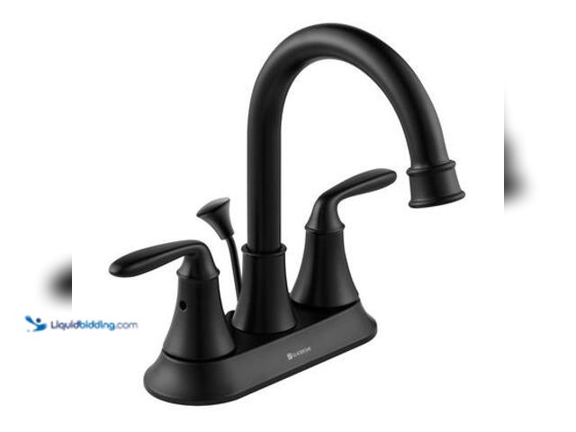 Lot 49-5572135 - Glacier Bay Sadira 4 in. Centerset 2-Handle High-Arc Bathroom Faucet in Matte Black. Model # HD67513...