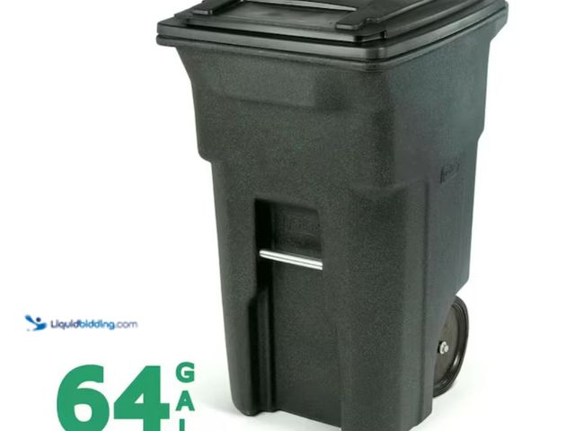 Lot 49-3614823 - Toter 64 Gal. Greenstone Trash Can with Quiet Wheels and Attached Lid, Model # ANA64-54480, Slightly...