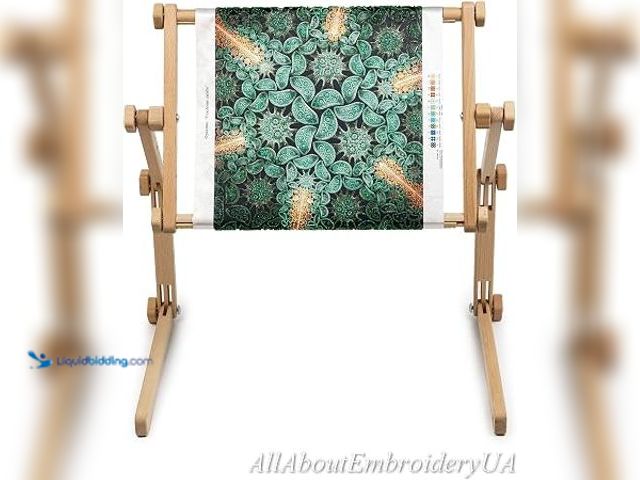 Lot 49-1625702 - Needlework Table and Lap Hands-Free Stand with Adjustable Frame Made of Organic Beech Wood Tapestry ...