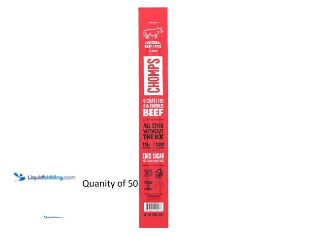 Lot 49-5396718 - CHOMPS Original Beef Stick, 1.15 OZ (Quantity of 50)  EXPIRES   11/05/2025 some dates may vary.