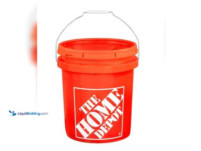Lot 49-1577096 - Lot of (3) The Home Depot 5 Gallon Orange Homer Bucket, Model # 05GLHD2, Used.   Ref#HDPA0205