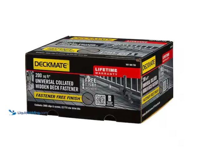Lot 49-1624769 - DECKMATE 360-Pack 200 sq ft. Black Collated Universal Hidden Deck Fasteners for Grooved Decking Mode...