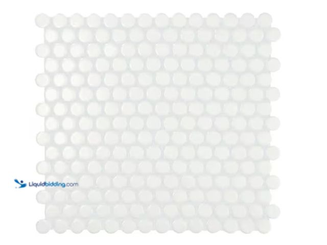 Lot 49-1628106 - Approx. (10) Sq. Ft. of Daltile Restore Satin White 11 in. x 13 in. Matte Ceramic Penny Round Mosaic...