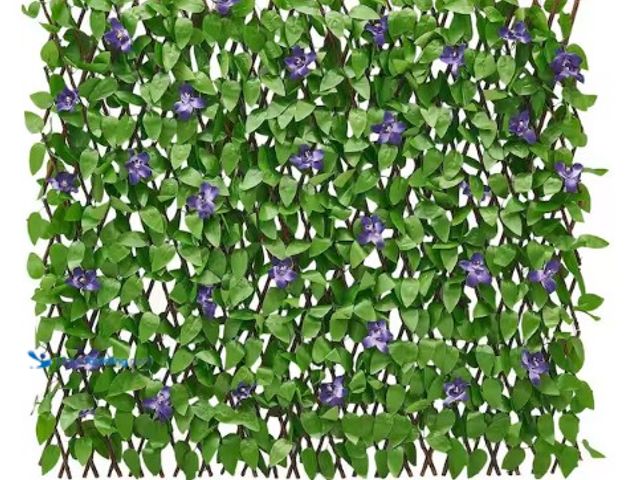 Lot 49-1625883 - SKYSHALO Expandable Fence Privacy Screen, 25.5 in. W x 122 in. H Green Plastic Surface Mounted Garde...