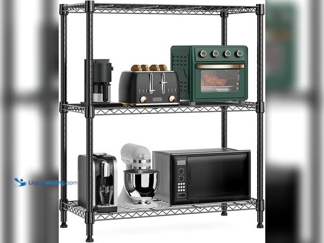 Lot 49-5487569 - 750 lbs 3 Tier Storage Rack Metal Wire Shelving Unit, Storage Standing Shelf Organizer for Laundry B...