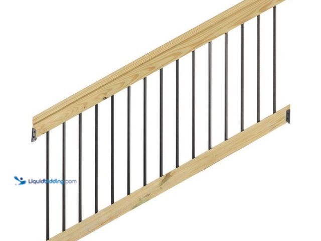 Lot 49-5547945 - ProWood
3 ft. x 6 ft. Pressure-Treated Pine Capped Wood Deck Stair Railing Kit with Black Aluminum ...