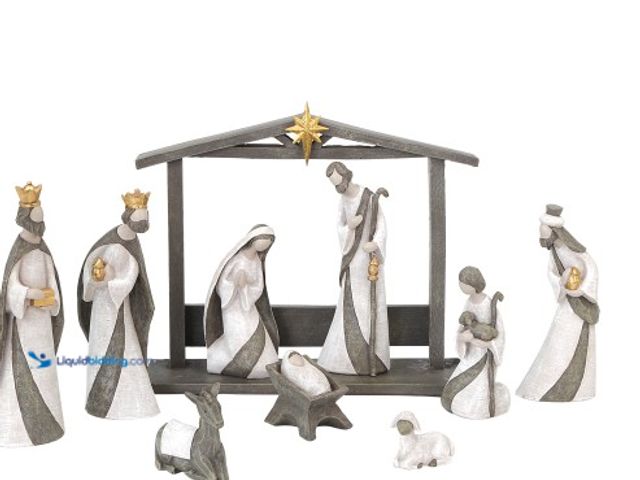 Lot 49-5485975 - Silent Night Resin Nativity. Model #5126616. Unused.