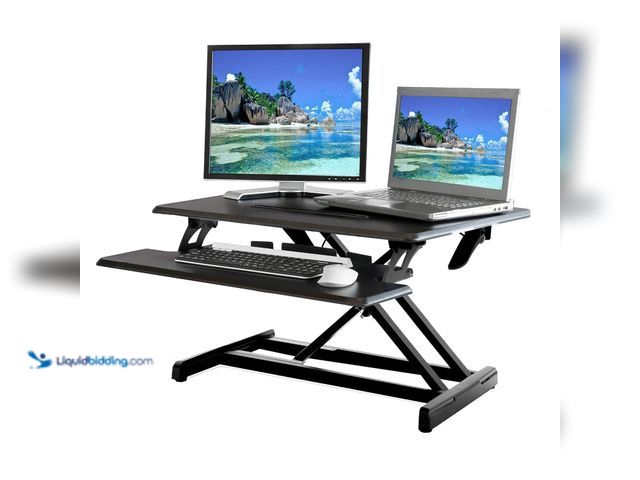 Lot 49-5476635 - Seville Classics WEB599 Airlift 30" Gas-Spring Height Adjustable Standing Desk. Model #B07KZ94QP9. U...