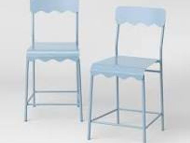 Lot 49-3528917 - Set of 2 24" Wavy Metal Counter Height Barstool - Room Essentials. Unused