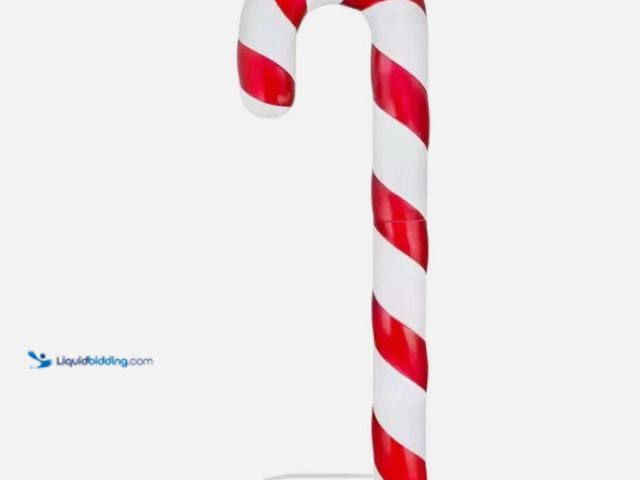 Lot 49-1547219 - GIANT 7ft Candy Cane LED Light Up Christmas Prop Christmas Yard Sculpture Prop, Model# 1011184393, U...