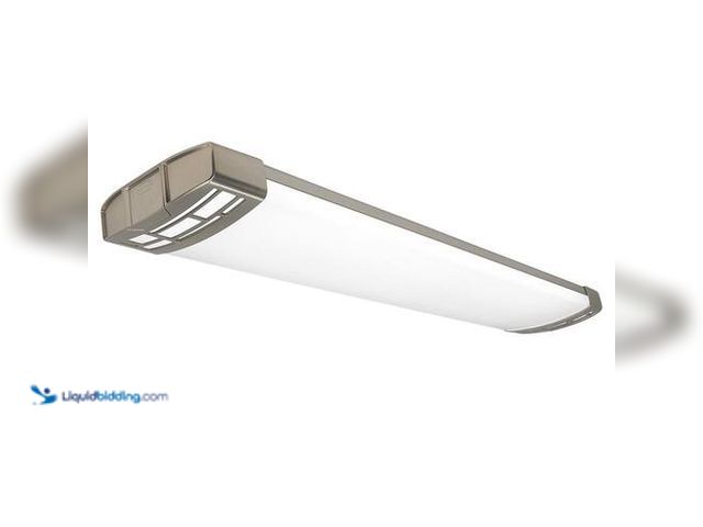 Lot 49-3616884 - Commercial Electric 4-Ft. Brushed Nickel Mission End Caps (5250LM 75W Integrated LED Wraparound Ligh...