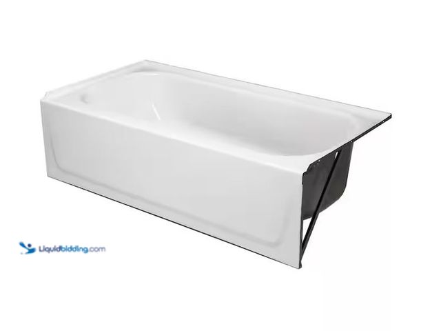 Lot 49-1572279 - Bootz Industries Aloha 60 in. x 30 in. Alcove Soaking Bathtub with Right Drain in White Model # 011-...