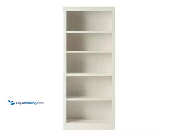 Lot 49-1625564 - StyleWell 71 in. Off White 5-Shelf Classic Bookcase with Adjustable Shelves, Model # HS202006-36WTE,...