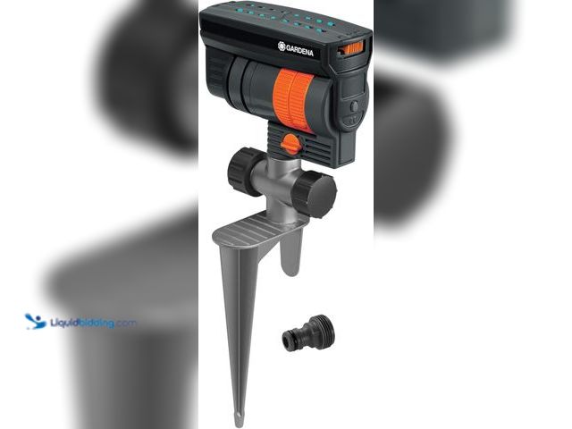 Lot 49-5483531 - QTY 2 - GARDENA 20575 | Up to 2300 sq ft - ZoomMaxx Adjustable Oscillating Sprinkler on Metal Step S...