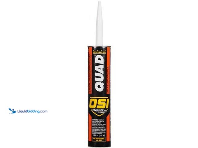Lot 49-5559598 - QTY 12 - QUAD Advanced 10 oz. Clear #000 Exterior, Window, Door, and Siding Caulk Sealant. Unused