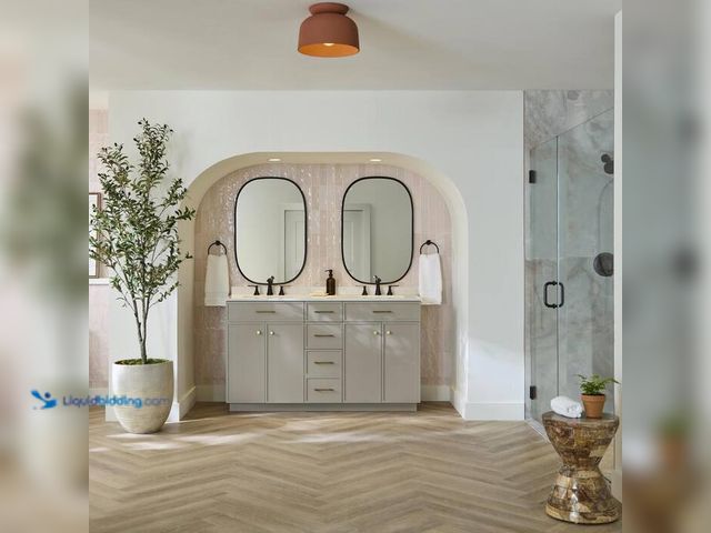 Lot 49-1529055 - Approx 468 Sq Ft of Lifeproof Dusk Cherry Herringbone 22 MIL X 4.72 X 28.35 Waterproof Luxury Vinyl ...